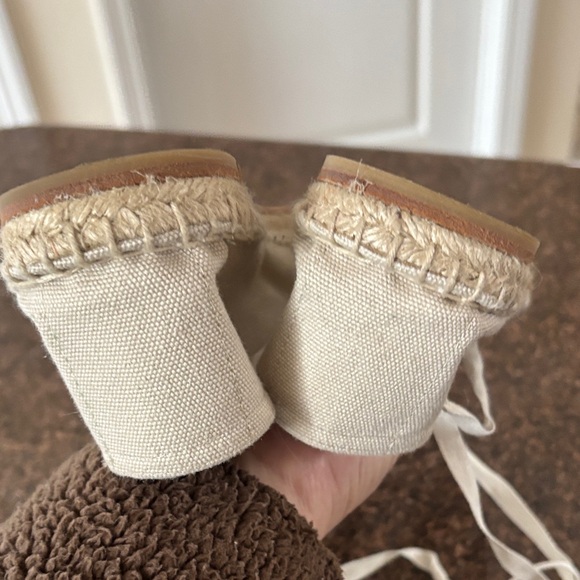 Doen Salvadore Ladies Cream Milky Way Canvas Espadrille Lace-Up Flats-9
